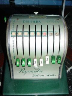 Vintage Paymaster Ribbon Writer Series 8000 Check Writer