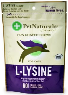 naturals l lysine chews for cats 60 count pet naturals l lysine chews 
