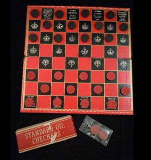 Vintage Standard Oil Company Checkers Board Set 1940s Giveaway