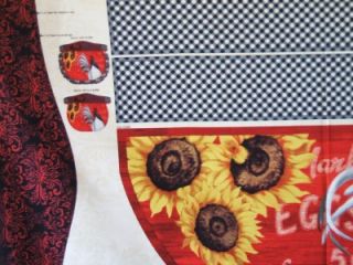   Country Touch Apron Panel Rooster Chicken Daphne B Fabric 24