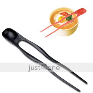 Plastic Home Dual Use Long Chopsticks Spoon Piece Set