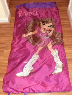 Bratz Child Sleeping Bag Zippered Opens to Comforter Nap Time Purple 