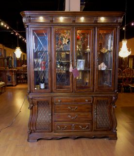 traditional lighted china cabinet a soft mink finish coats burl 