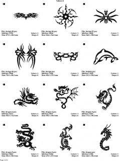 TATTOOS/ABSTRACT DESIGNS V. 5(4x4) Multi Format Machine Embroidery 