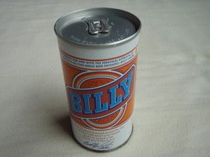 Vintage BILLY Beer Can from the 70s Steel Pull Tab Bottom opened
