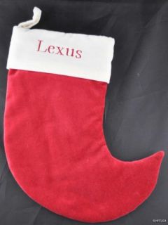 Pottery Barn Red VELVET Elf Christmas Stocking LEXUS White Cuff
