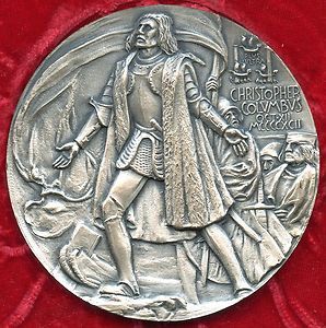 Christopher Columbus .999 Silver Art Medal Aspet   7 oz