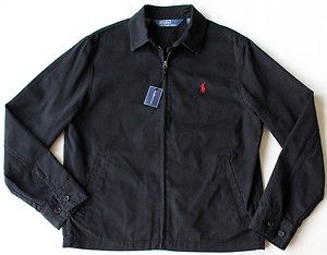 New Polo Ralph Lauren Chino Cotton Windbreaker Jacket Pony Black 2XL 