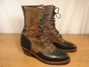CHIPPEWA Black Bay 10 Leather Packer Boots Mens 8 5 D