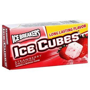 Ice Breakers Ice Cubes Strawberry Smoothie Sugar Free Gum 10 Piece 