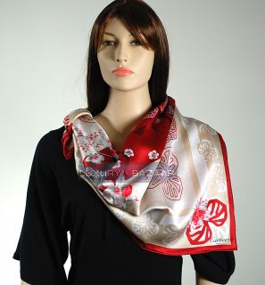 Cartier Flowers and Leaves Scarf in Red and Gold
