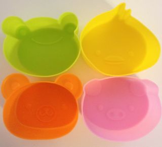Japanese Frog, Chick, Bear, and Pig Shaped Microwavable Bento Divider 
