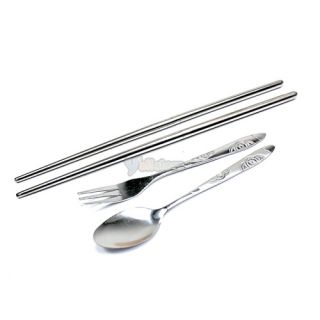   portable dinnerware set chopsticks fork spoon 1 x an aluminium case