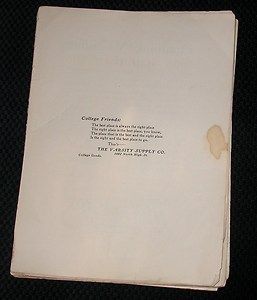   State University OSU College Folk Songs Ads Choral Music Book