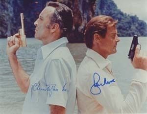 Christopher Lee Roger Moore Cast 007 Bond Signed