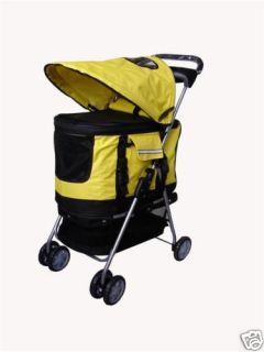 New Yellow Ultimate 4 in 1 Pet Stroller Carrier Car Seat