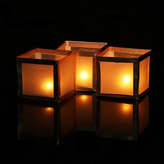 10 Square Floating Chinese Lanterns Wishing Water River Paper Candle 
