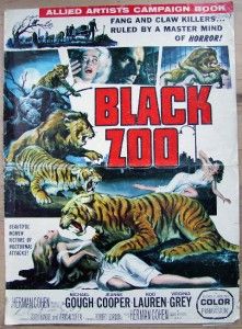 Black Zoo Vintage 1963 Killer Big Cats Horror Movie Poster