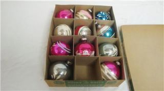 Vintage CHRISTMAS Ornaments Bulbs SHINY BRITE Lot of 3 Boxes