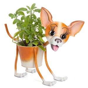 Chihuahua Dog Planter Bobble Head Tail Georgetown Home Garden 32543 