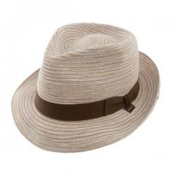 stetson straw fedora chester beige brown or gray