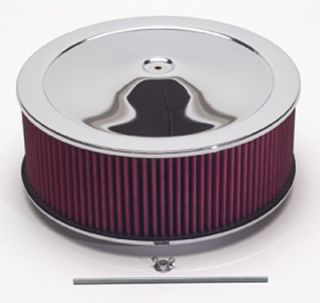 Summit Racing Chrome Air Cleaner with Reusable Filter 14 Dia Round 