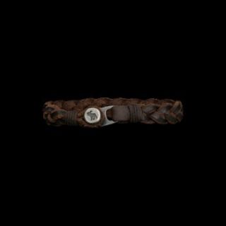 Abercrombie Fitch A F Logo Leather Moose Braided Bracelet Brand New