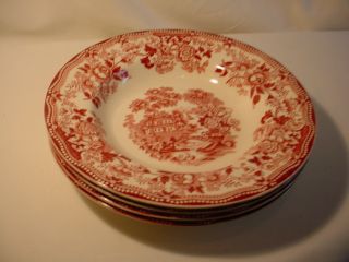 Royal Staffordshire England Clarice Cliff Tonquin Red White 8 Flat