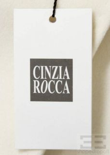 Cinzia Rocca Ivory Wool Funnel Neck Coat Size US14 New