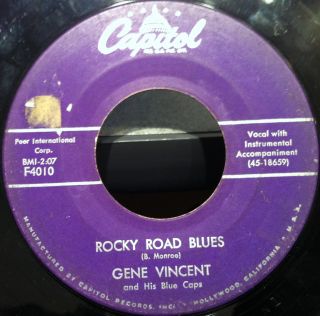 gene vincent rocky road blues yes i live you baby label capitol