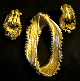 Vintage Ciro Brooch and Earring Set Excellent Condition