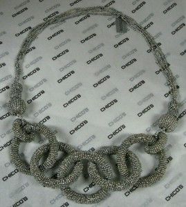 chico s effie necklace earrings set silver tone nwt