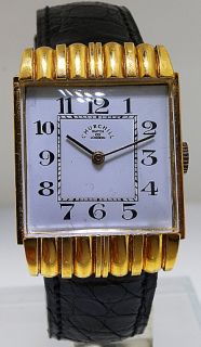 Churchill of London 18K Yellow Gold Wrist Watch with Longines Movement
