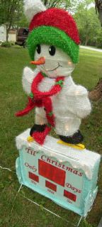 Countdown To Christmas Snowman Lighted Digital Clock Yard Decor