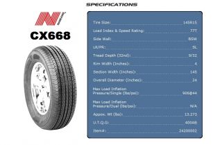 New 145R15 VW Bug Tires 145 80R15 Pair Citroen Drag