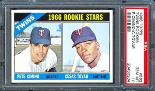 1966 Topps 563 Twins Rookies Cimino Tovar PSA 10 Pop 1