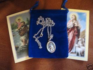 St Christopher Saint Medal with 24 inch Necklace