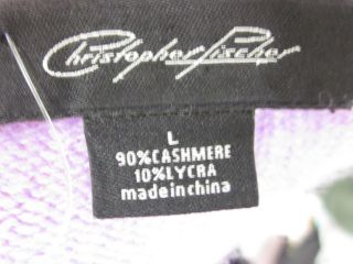 Christopher Fischer Purple Cashmere V Neck Sweater Sz L