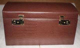  larger view new bey berk brown large leather jewelry box chest up for