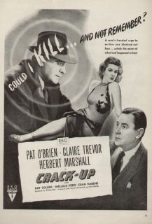  1946 Vintage Suspense Movie Ad Poster Pat OBrien Claire Trevor