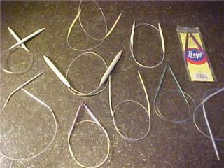 10 Circular Knitting Needles Assorted Sizes Metal Plastic