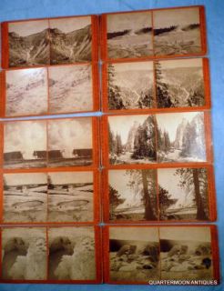 10 Antique Yellowstone Park Stereoviews Published by w I Marshall 1876