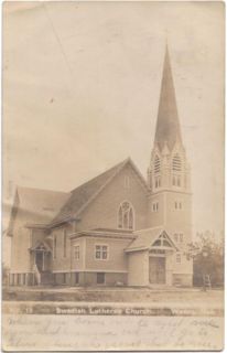 1907 Swedish Lutheran Church Wausa Neb RPPC Postcard