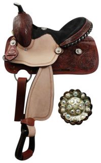 NEW 12 Double T Youth Barrel Saddle w/Roughout & Silver Inlay