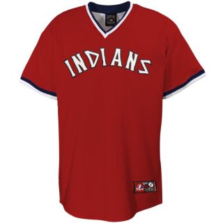 Majestic Cleveland Indians Cooperstown Throwback Replica Jersey   Red
