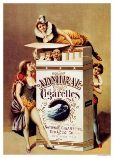 Circa 1890s Admiral Cigarette Advertising Poster