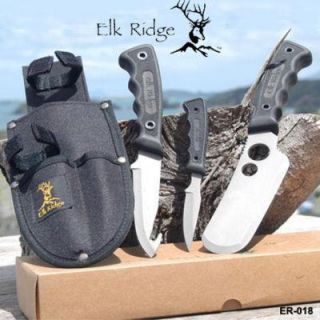 the elk ridge 3 piece hunting knife set includes a