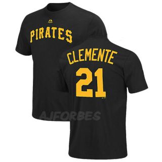 Roberto Clemente 21 Pittsburgh Pirates Black T Shirt