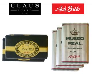 5X Claus Porto ACH Brito Pack of 5 Soaps Bars 2 Lavander 3 Musgo Real