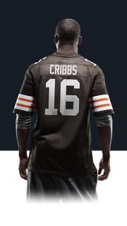  CLEVELAND BROWNS DAWG POUND JOSHUA CRIBBS NUMBER 16 GAME JERSEY Sz4XL